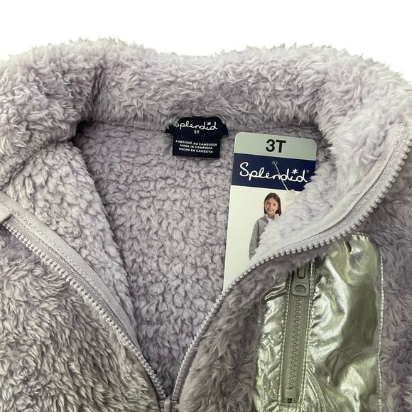 Splendid Girl's Jacket Fleece Full Zip Purple Size 3T NWT - Picture 3 of 8